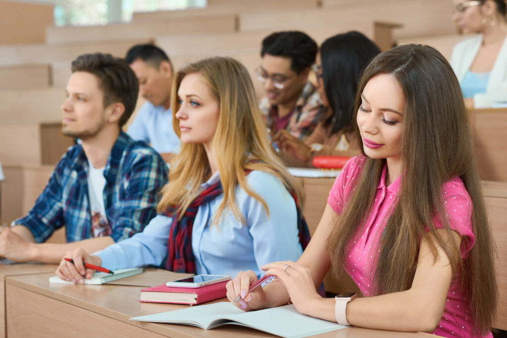 students are sitting in exam