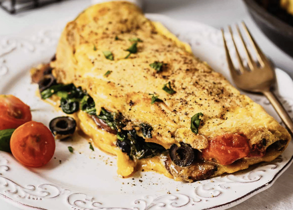 No cheese vegetable omelette